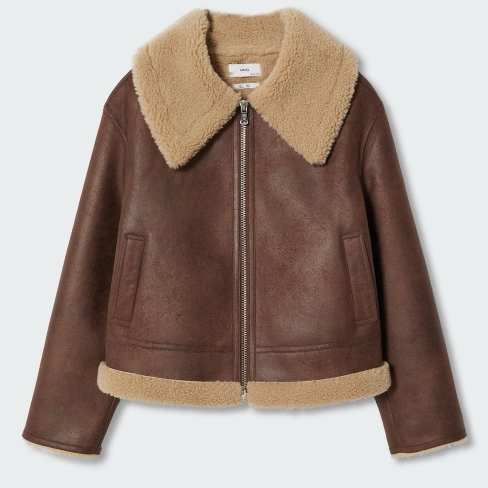 Mango Shearling collar jacket